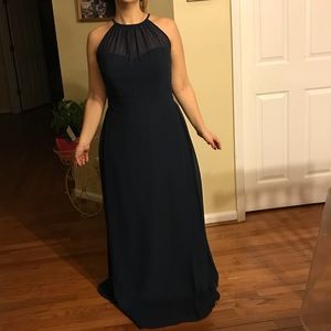 Bill Levkoff Navy Blue Formal Dress